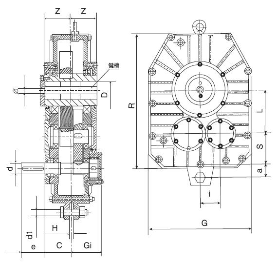 Contour of ZJY Series Shaft Mounted Gearbox
